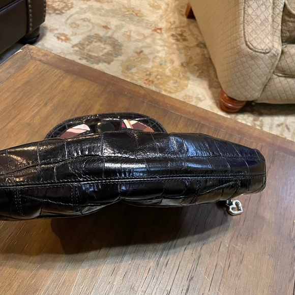 BRIGHTON CROC EMBOSSED TOTE Black Patent Leather Shoulder bag silver - Picture 8 of 8